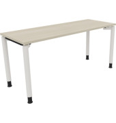 Schreibtisch All in One, manuell höhenverstellbar, 68-82cm (H), 160x60cm (BxT), rechteckig, akazie hell / weiß