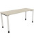Schreibtisch All in One, manuell höhenverstellbar, 68-82cm (H), 160x60cm (BxT), rechteckig, akazie hell / weiß
