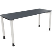 Schreibtisch All in One, manuell höhenverstellbar, 68-82cm (H), 160x60cm (BxT), rechteckig, lavagrau / weiß