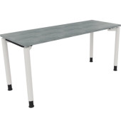 Schreibtisch All in One, manuell höhenverstellbar, 68-82cm (H), 160x60cm (BxT), rechteckig, beton hell / weiß