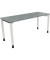 Schreibtisch All in One, manuell höhenverstellbar, 68-82cm (H), 160x60cm (BxT), rechteckig, beton hell / weiß