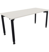 Schreibtisch All in One, manuell höhenverstellbar, 68-82cm (H), 160x70cm (BxT), rechteckig, weiß / anthrazit metallic