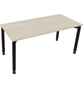 Schreibtisch All in One, manuell höhenverstellbar, 68-82cm (H), 160x70cm (BxT), rechteckig, akazie hell / anthrazit metallic