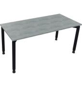 Schreibtisch All in One, manuell höhenverstellbar, 68-82cm (H), 160x70cm (BxT), rechteckig, beton hell / anthrazit metallic