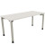 Schreibtisch All in One, manuell höhenverstellbar, 68-82cm (H), 160x70cm (BxT), rechteckig, weiß / silberaluminium