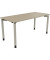 Schreibtisch All in One, manuell höhenverstellbar, 68-82cm (H), 160x70cm (BxT), rechteckig, eiche natur / silberaluminium