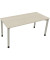 Schreibtisch All in One, manuell höhenverstellbar, 68-82cm (H), 160x70cm (BxT), rechteckig, akazie hell / silberaluminium
