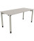 Schreibtisch All in One, manuell höhenverstellbar, 68-82cm (H), 160x70cm (BxT), rechteckig, lichtgrau / silberaluminium