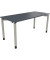 Schreibtisch All in One, manuell höhenverstellbar, 68-82cm (H), 160x70cm (BxT), rechteckig, lavagrau / silberaluminium