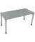 Schreibtisch All in One, manuell höhenverstellbar, 68-82cm (H), 160x70cm (BxT), rechteckig, beton hell / silberaluminium