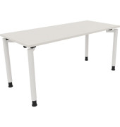 Schreibtisch All in One, manuell höhenverstellbar, 68-82cm (H), 160x70cm (BxT), rechteckig, weiß / weiß