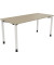 Schreibtisch All in One, manuell höhenverstellbar, 68-82cm (H), 160x70cm (BxT), rechteckig, eiche natur / weiß