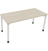 Schreibtisch All in One, manuell höhenverstellbar, 68-82cm (H), 160x70cm (BxT), rechteckig, akazie hell / weiß