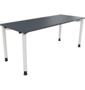 Schreibtisch All in One, manuell höhenverstellbar, 68-82cm (H), 160x70cm (BxT), rechteckig, lavagrau / weiß