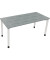 Schreibtisch All in One, manuell höhenverstellbar, 68-82cm (H), 160x70cm (BxT), rechteckig, beton hell / weiß