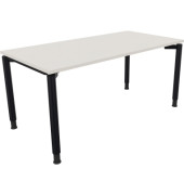 Schreibtisch All in One, manuell höhenverstellbar, 68-82cm (H), 160x80cm (BxT), rechteckig, weiß / anthrazit metallic