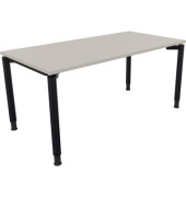 Schreibtisch All in One, manuell höhenverstellbar, 68-82cm (H), 160x80cm (BxT), rechteckig, lichtgrau / anthrazit metallic