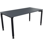 Schreibtisch All in One, manuell höhenverstellbar, 68-82cm (H), 160x80cm (BxT), rechteckig, lavagrau / anthrazit metallic