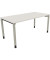 Schreibtisch All in One, manuell höhenverstellbar, 68-82cm (H), 160x80cm (BxT), rechteckig, weiß / silberaluminium