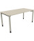 Schreibtisch All in One, manuell höhenverstellbar, 68-82cm (H), 160x80cm (BxT), rechteckig, akazie hell / silberaluminium