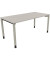 Schreibtisch All in One, manuell höhenverstellbar, 68-82cm (H), 160x80cm (BxT), rechteckig, lichtgrau / silberaluminium