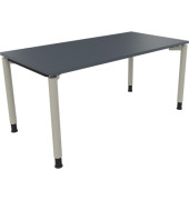 Schreibtisch All in One, manuell höhenverstellbar, 68-82cm (H), 160x80cm (BxT), rechteckig, lavagrau / silberaluminium