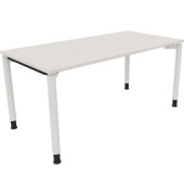 Schreibtisch All in One, manuell h&ouml;henverstellbar, 68-82cm (H), 160x80cm (BxT), rechteckig, wei&szlig; / wei&szlig;