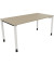 Schreibtisch All in One, manuell höhenverstellbar, 68-82cm (H), 160x80cm (BxT), rechteckig, eiche natur / weiß