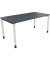 Schreibtisch All in One, manuell höhenverstellbar, 68-82cm (H), 160x80cm (BxT), rechteckig, lavagrau / weiß
