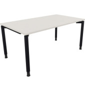 Schreibtisch All in One, manuell höhenverstellbar, 68-82cm (H), 160x90cm (BxT), rechteckig, weiß / anthrazit metallic