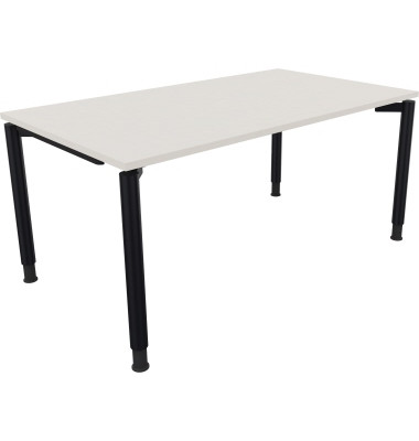 Schreibtisch All in One, manuell h&ouml;henverstellbar, 68-82cm (H), 160x90cm (BxT), rechteckig, wei&szlig; / anthrazit metallic