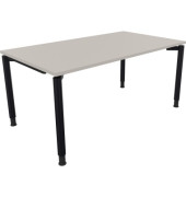 Schreibtisch All in One, manuell h&ouml;henverstellbar, 68-82cm (H), 160x90cm (BxT), rechteckig, lichtgrau / anthrazit metallic
