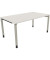 Schreibtisch All in One, manuell höhenverstellbar, 68-82cm (H), 160x90cm (BxT), rechteckig, weiß / silberaluminium