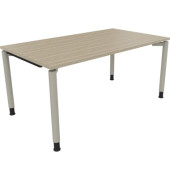 Schreibtisch All in One, manuell höhenverstellbar, 68-82cm (H), 160x90cm (BxT), rechteckig, eiche natur / silberaluminium