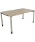 Schreibtisch All in One, manuell höhenverstellbar, 68-82cm (H), 160x90cm (BxT), rechteckig, eiche natur / silberaluminium