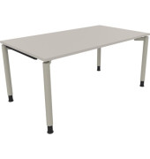 Schreibtisch All in One, manuell höhenverstellbar, 68-82cm (H), 160x90cm (BxT), rechteckig, lichtgrau / silberaluminium