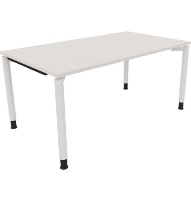 Schreibtisch All in One, manuell h&ouml;henverstellbar, 68-82cm (H), 160x90cm (BxT), rechteckig, wei&szlig; / wei&szlig;
