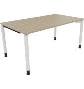 Schreibtisch All in One, manuell h&ouml;henverstellbar, 68-82cm (H), 160x90cm (BxT), rechteckig, eiche natur / wei&szlig;