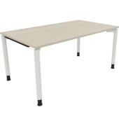Schreibtisch All in One, manuell h&ouml;henverstellbar, 68-82cm (H), 160x90cm (BxT), rechteckig, akazie hell / wei&szlig;