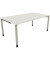 Schreibtisch All in One, manuell höhenverstellbar, 68-82cm (H), 180x100cm (BxT), rechteckig, weiß / silberaluminium