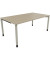 Schreibtisch All in One, manuell höhenverstellbar, 68-82cm (H), 180x100cm (BxT), rechteckig, eiche natur / silberaluminium