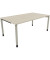 Schreibtisch All in One, manuell höhenverstellbar, 68-82cm (H), 180x100cm (BxT), rechteckig, akazie hell / silberaluminium