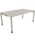 Schreibtisch All in One, manuell höhenverstellbar, 68-82cm (H), 180x100cm (BxT), rechteckig, lichtgrau / silberaluminium
