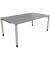 Schreibtisch All in One, manuell höhenverstellbar, 68-82cm (H), 180x100cm (BxT), rechteckig, beton hell / silberaluminium