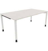 Schreibtisch All in One, manuell höhenverstellbar, 68-82cm (H), 180x100cm (BxT), rechteckig, weiß / weiß