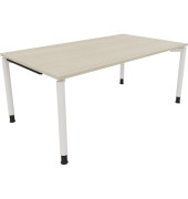 Schreibtisch All in One, manuell höhenverstellbar, 68-82cm (H), 180x100cm (BxT), rechteckig, akazie hell / weiß