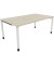 Schreibtisch All in One, manuell höhenverstellbar, 68-82cm (H), 180x100cm (BxT), rechteckig, akazie hell / weiß