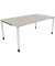 Schreibtisch All in One, manuell höhenverstellbar, 68-82cm (H), 180x100cm (BxT), rechteckig, lichtgrau / weiß