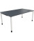 Schreibtisch All in One, manuell höhenverstellbar, 68-82cm (H), 180x100cm (BxT), rechteckig, lavagrau / weiß