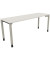 Schreibtisch All in One, manuell höhenverstellbar, 68-82cm (H), 180x60cm (BxT), rechteckig, weiß / silberaluminium